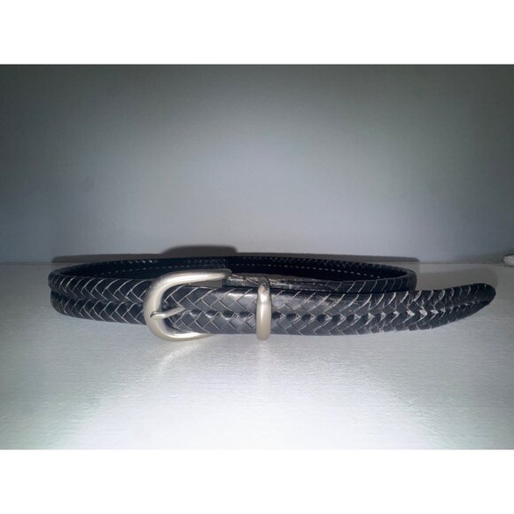 Coach Mens Belt Sz 36 Black Braided Leather Designer Classic Preppy BizCasual - Picture 2 of 8